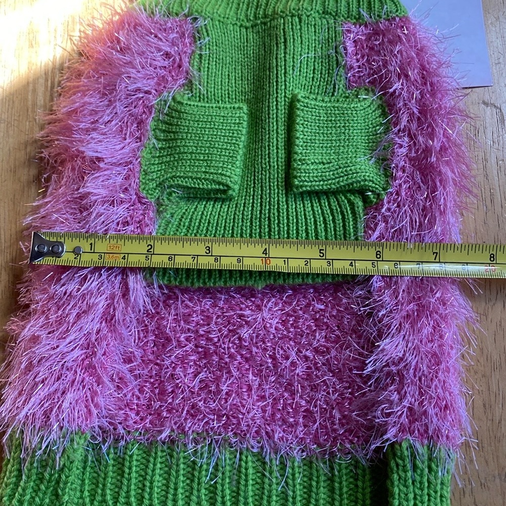 Dog Vipoochy Sweaters size XS pink green mix wool with angora light … - Picture 5 of 10